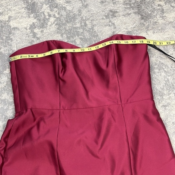 NWT Alfred Sung Strapless High Low Ballgown Bridesmaid Dress Burgundy Sz 16 - Picture 6 of 11